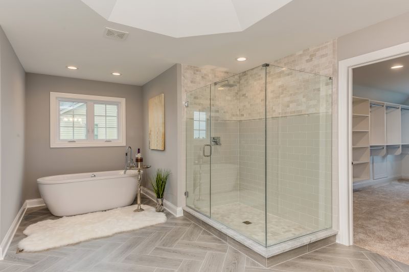 Floating Shower Floor with Large Tiles